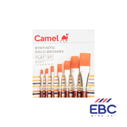 CAMEL Synthetic Gold Brushes Sr.67 Flat - Set of 7 | Size 1,2,4,6,8,10,12